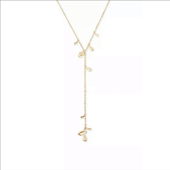 NWT KENDRA SCOTT Gold Quincy Y Necklace - Picture 2 of 4